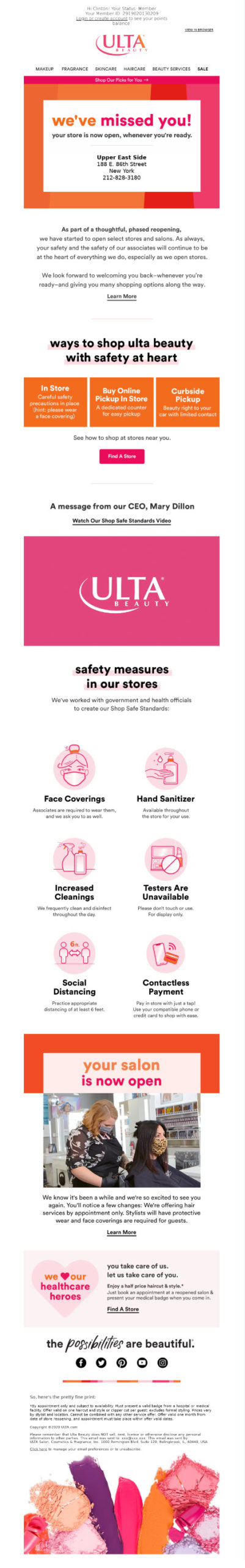 Ulta email example